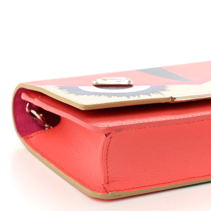 Fendi Vitello Elite Crystal Eye Monster Tube Wallet on Chain Bellini Multicolor 10 of 11