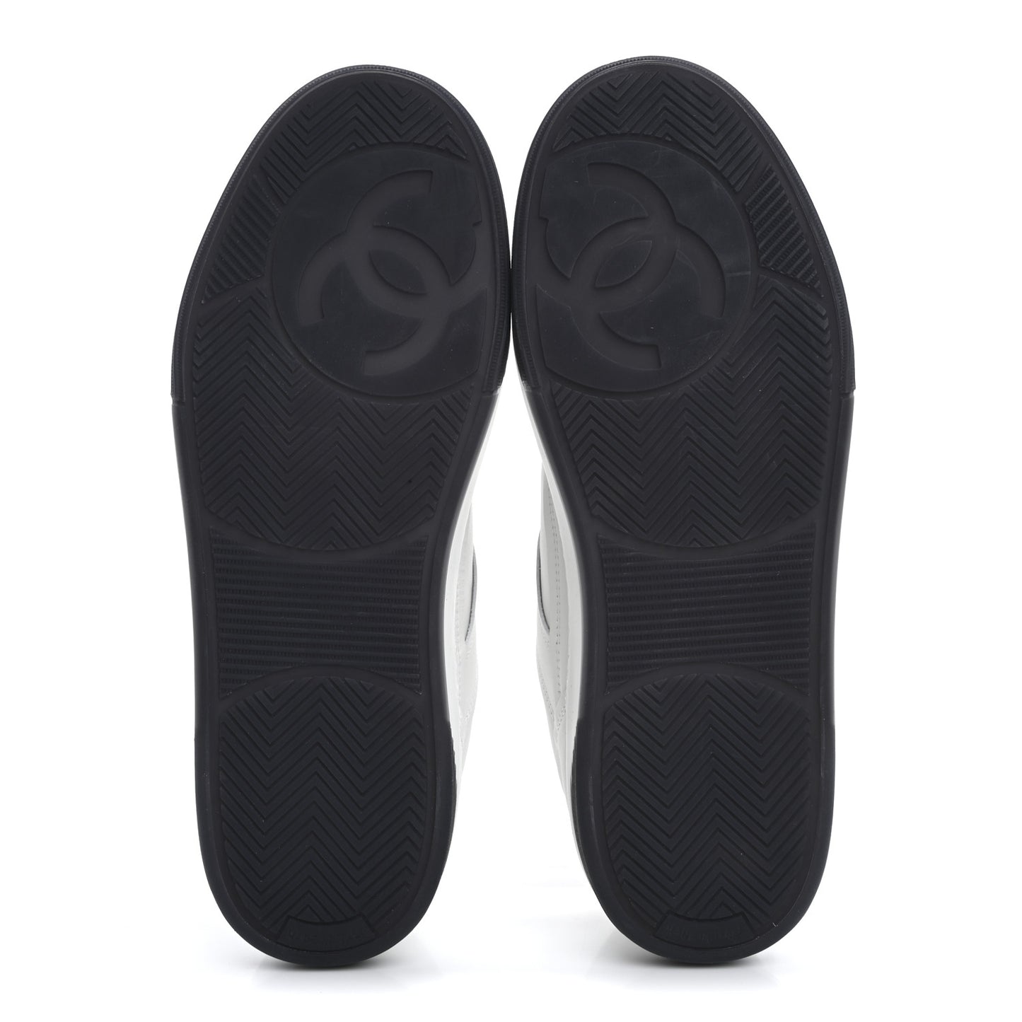 Calfskin CC Womens Sneakers 39 White Black