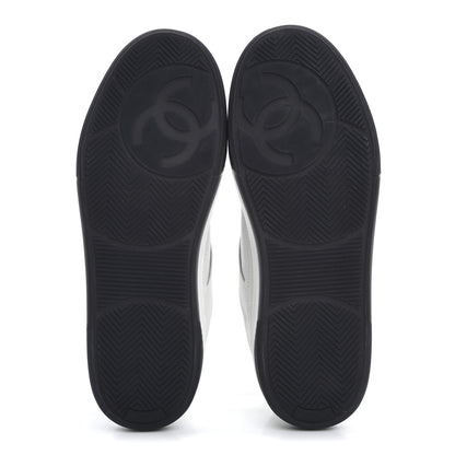 Chanel Calfskin CC Womens Sneakers 39 White Black 6 of 10