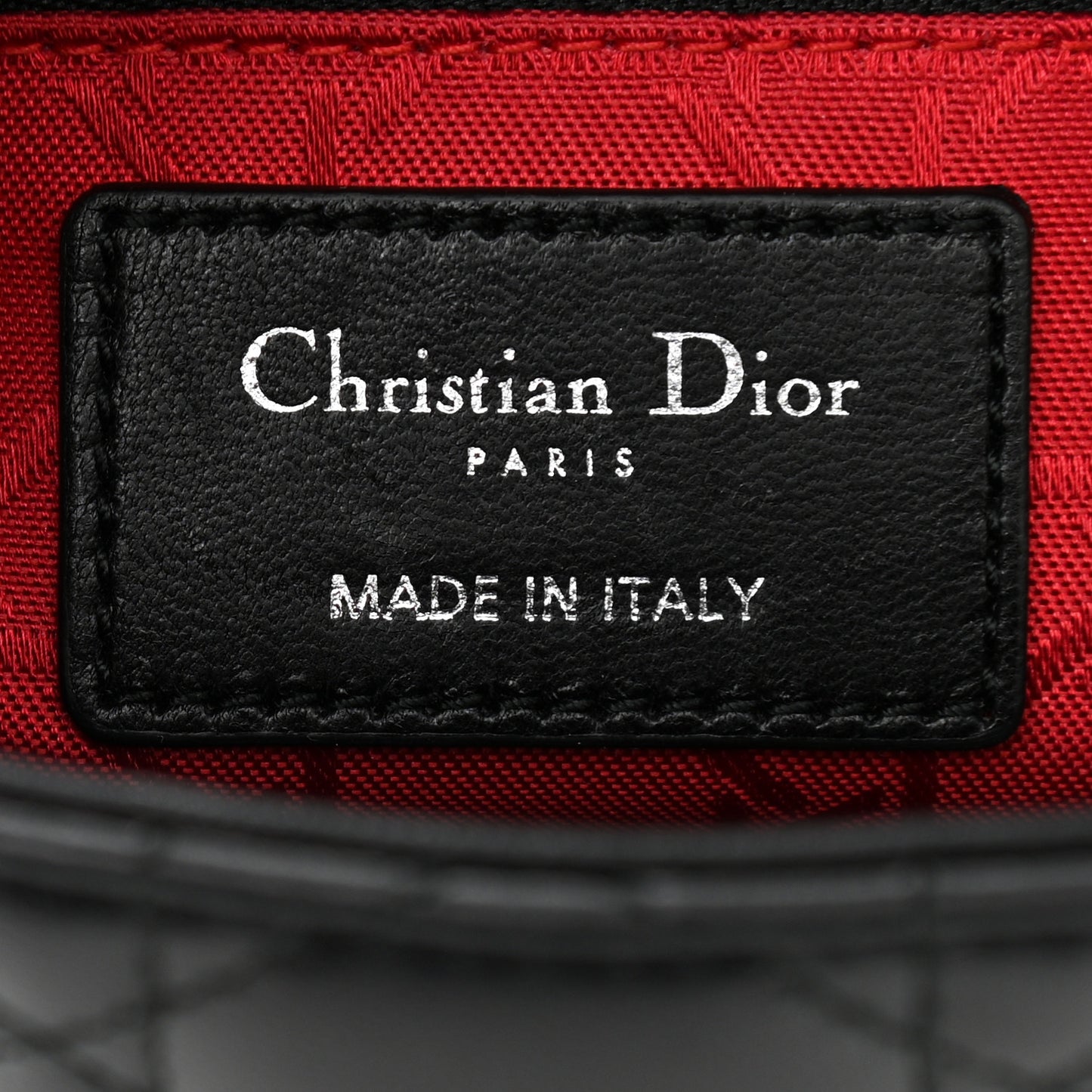 Lambskin Cannage Small Lucky Badges My Lady Dior Black