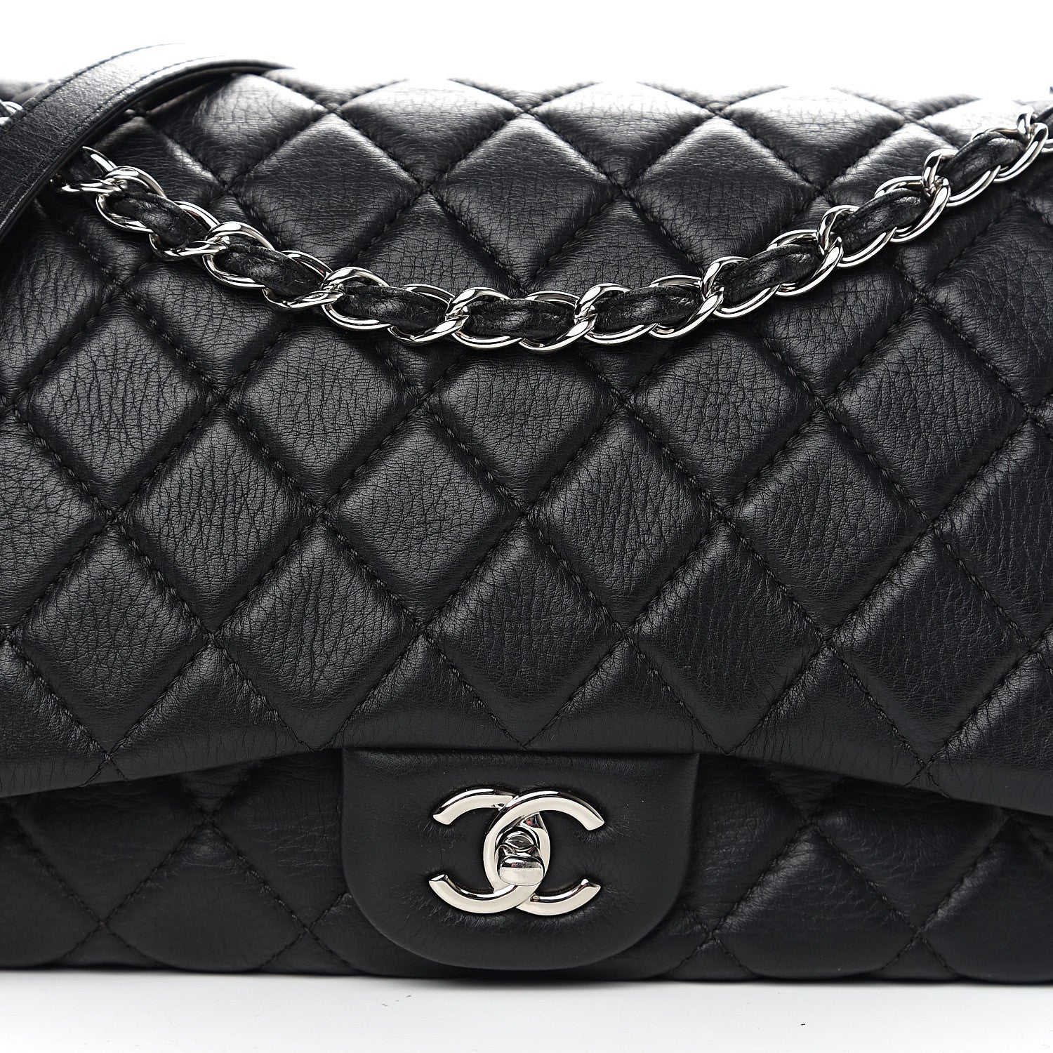 Chanel Deerskin Quilted Casual Journey Flap Black 9 of 9