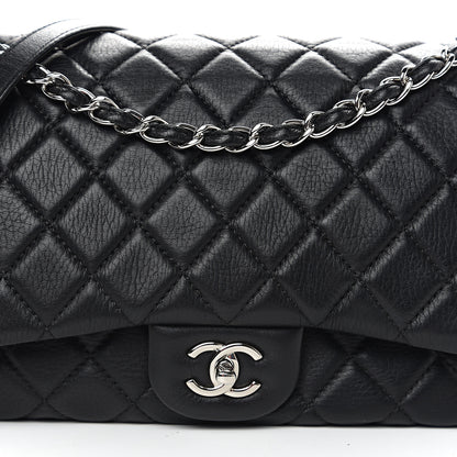 Chanel Deerskin Quilted Casual Journey Flap Black 9 of 9