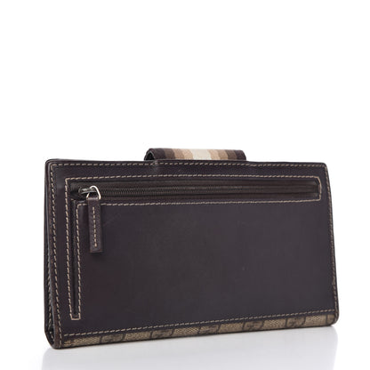 Gucci GG Plus Monogram Calfskin Ladies Web Continental Wallet Beige Ebony Brown 3 of 11