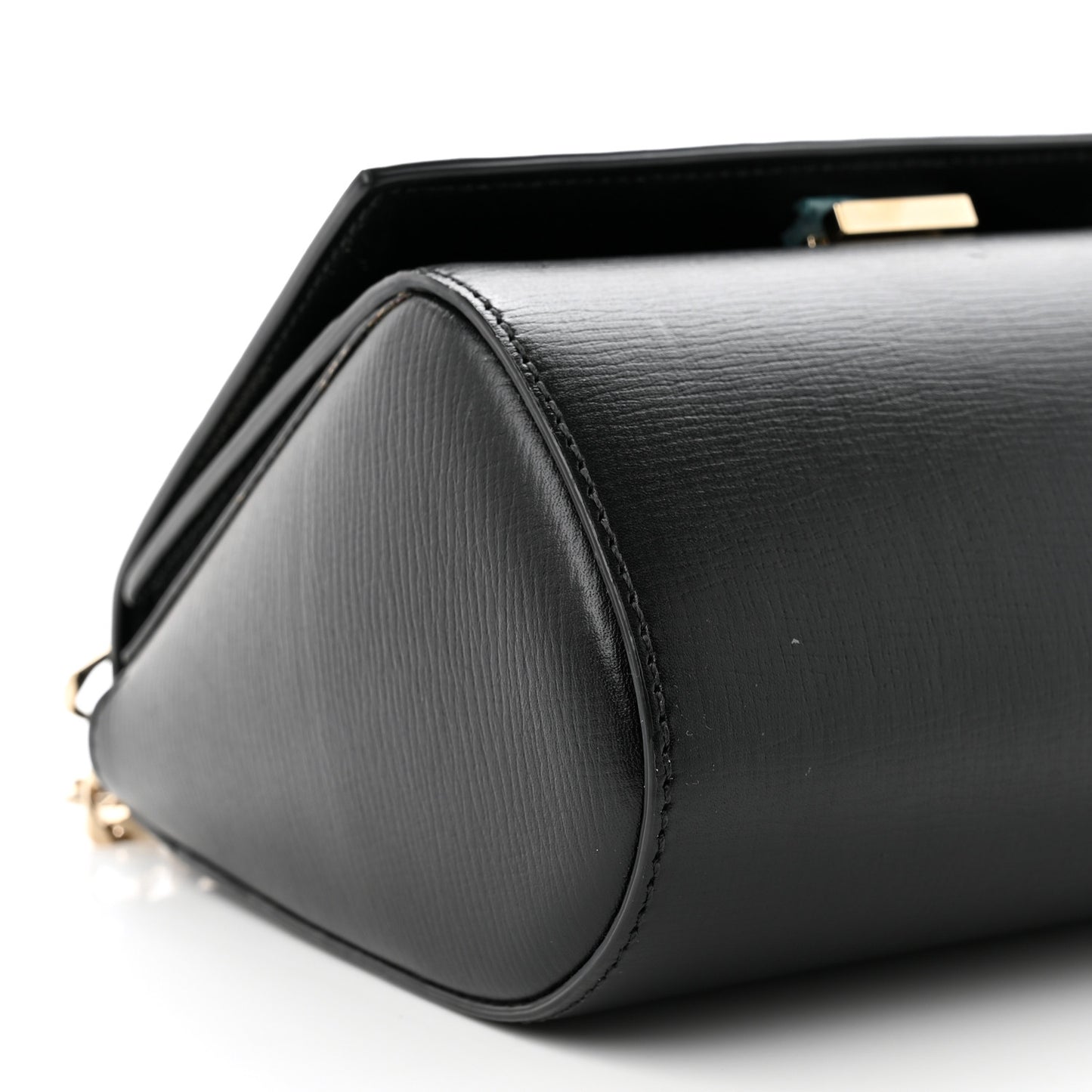 Textured Calfskin Mini Pandora Box Chain Crossbody Bag Black