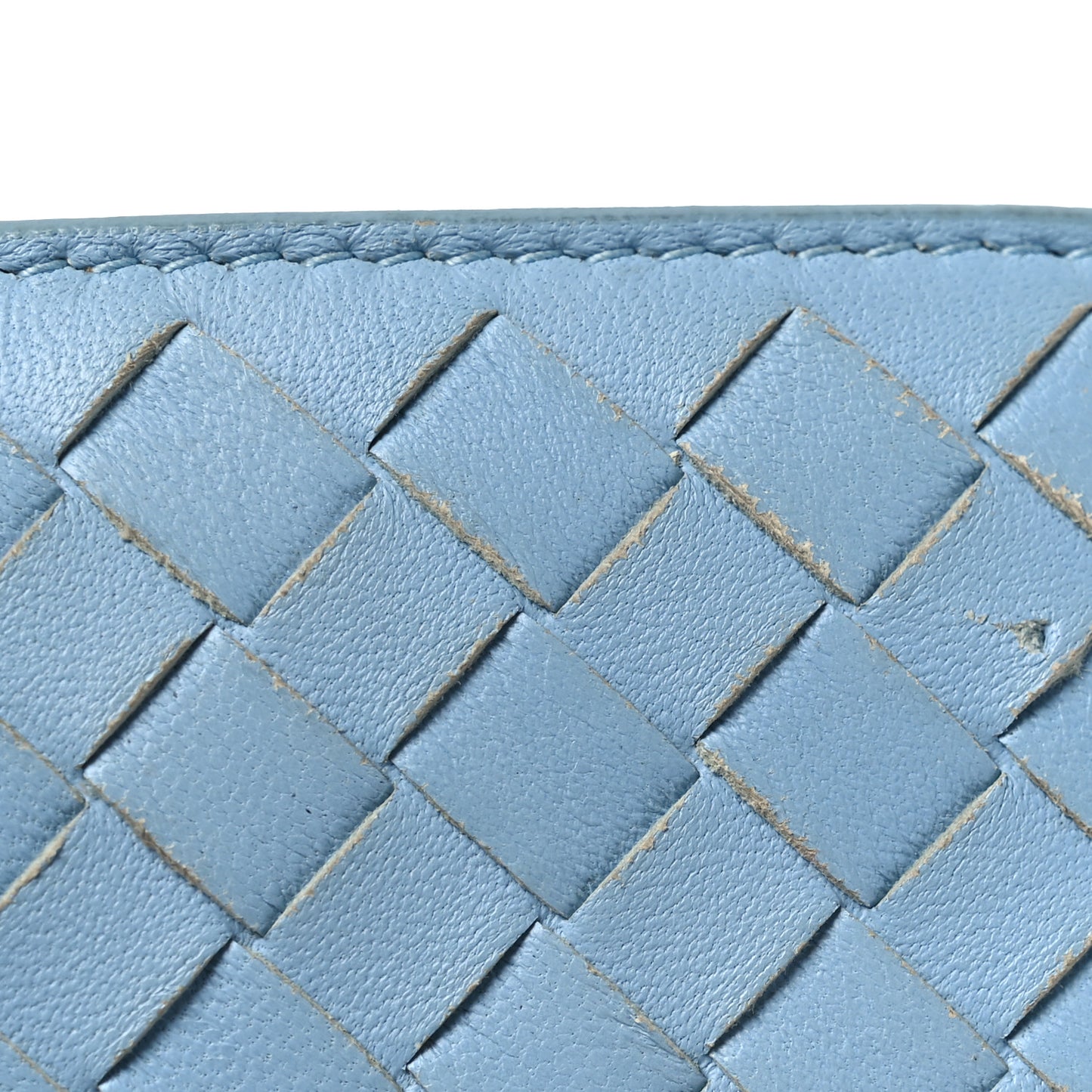 Nappa Intrecciato Continental Flap Wallet Light Blue