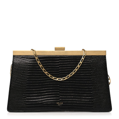 Celine Lizard Mini Clasp Clutch Bag Black 1 of 10