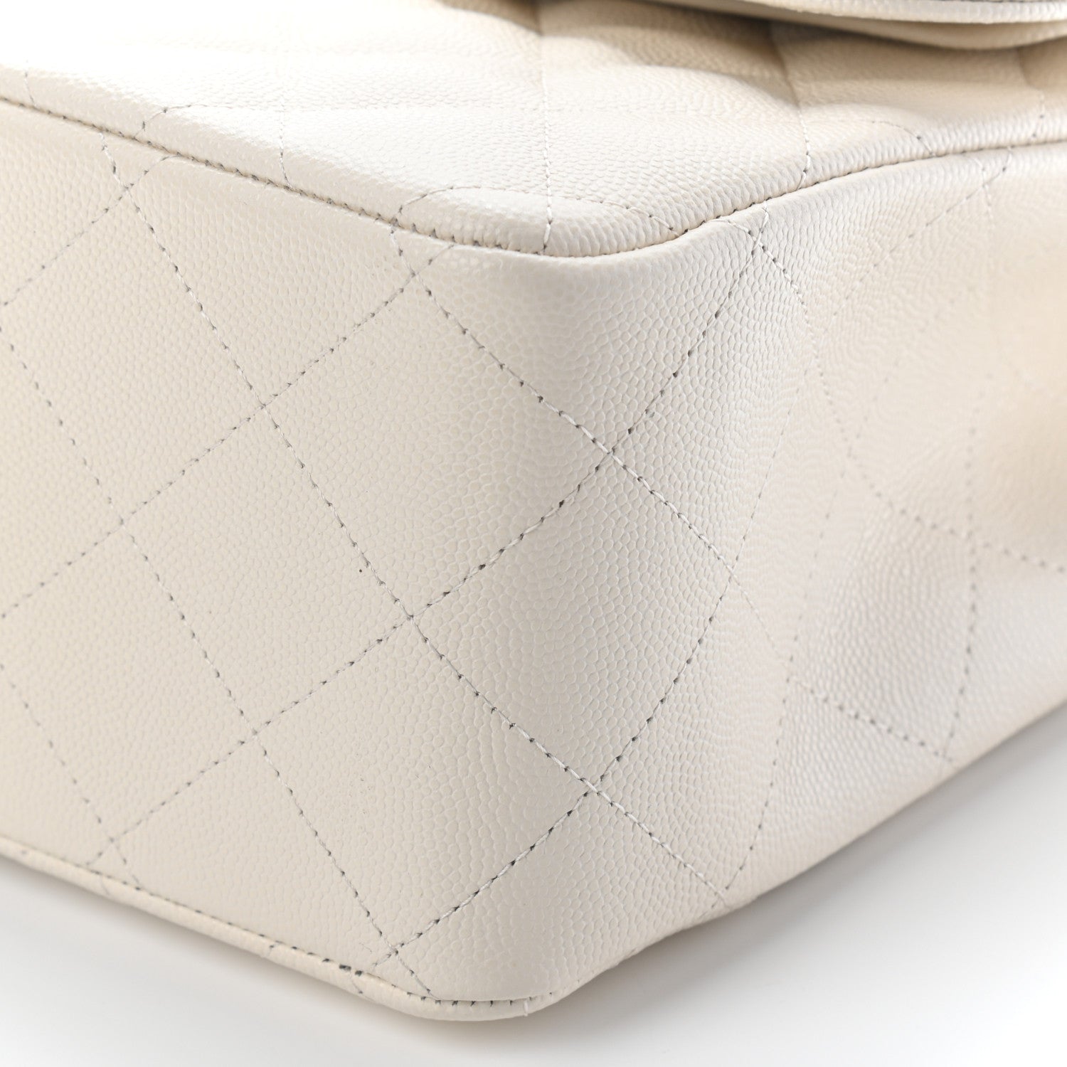Chanel Caviar Quilted Jumbo Double Flap White 8 of 8