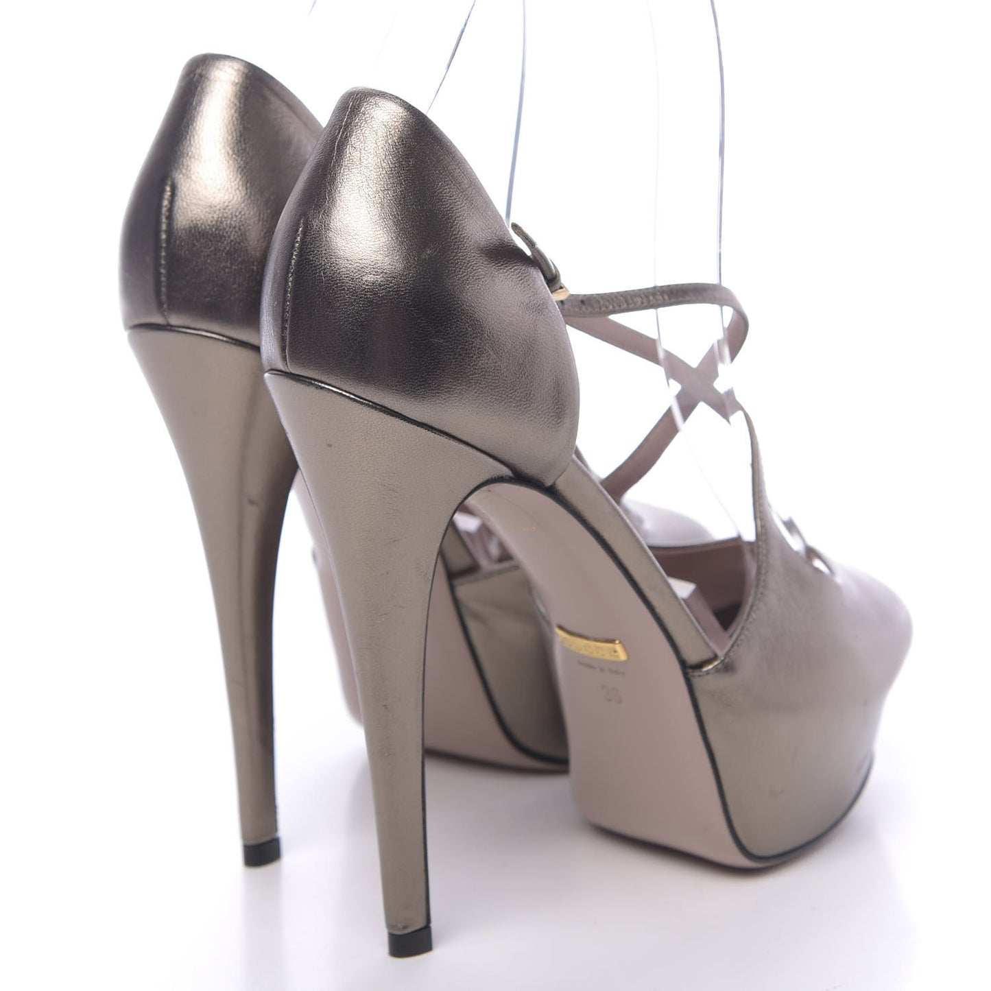 Metallic Nappa Lili Platform Pumps 36 Sasso