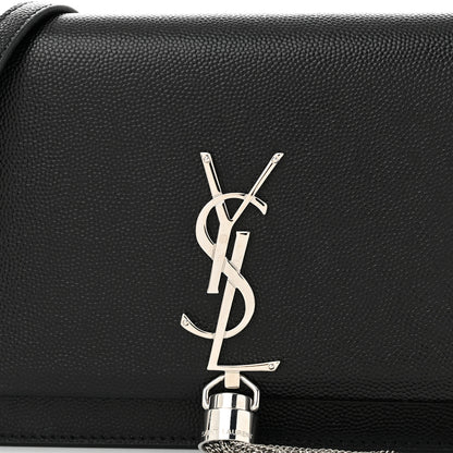 Saint Laurent Grain De Poudre Classic Monogram Kate Tassel Chain Wallet Black 7 of 10