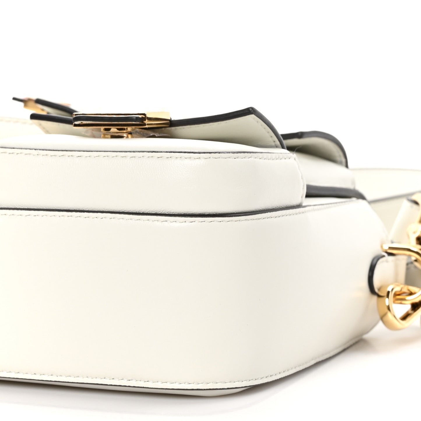 Shiny Nappa Multipocket Baguette White Ice