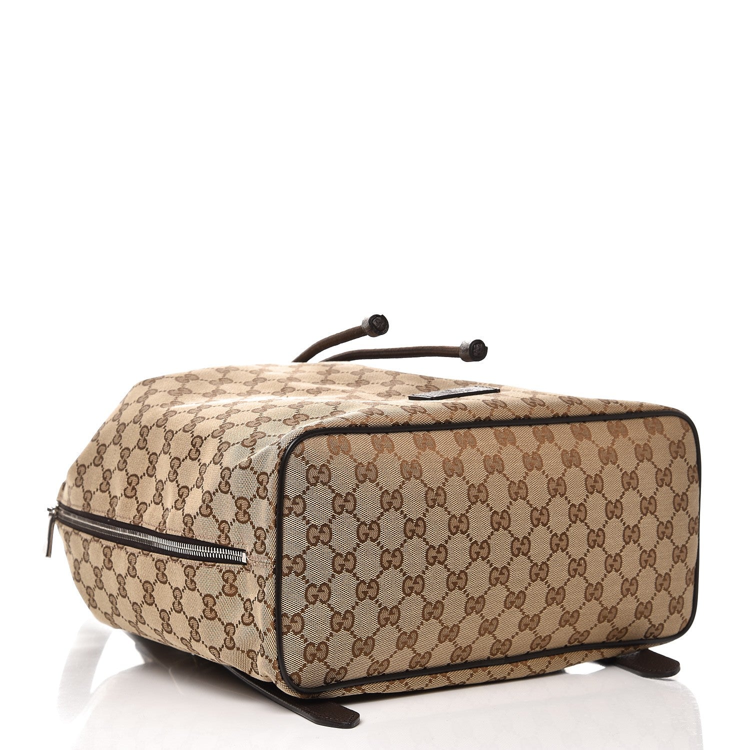 Gucci Monogram Dollar Calfskin O Drawstring Backpack Beige Ebony Testa di Moro Dark Chocolate 4 of 8