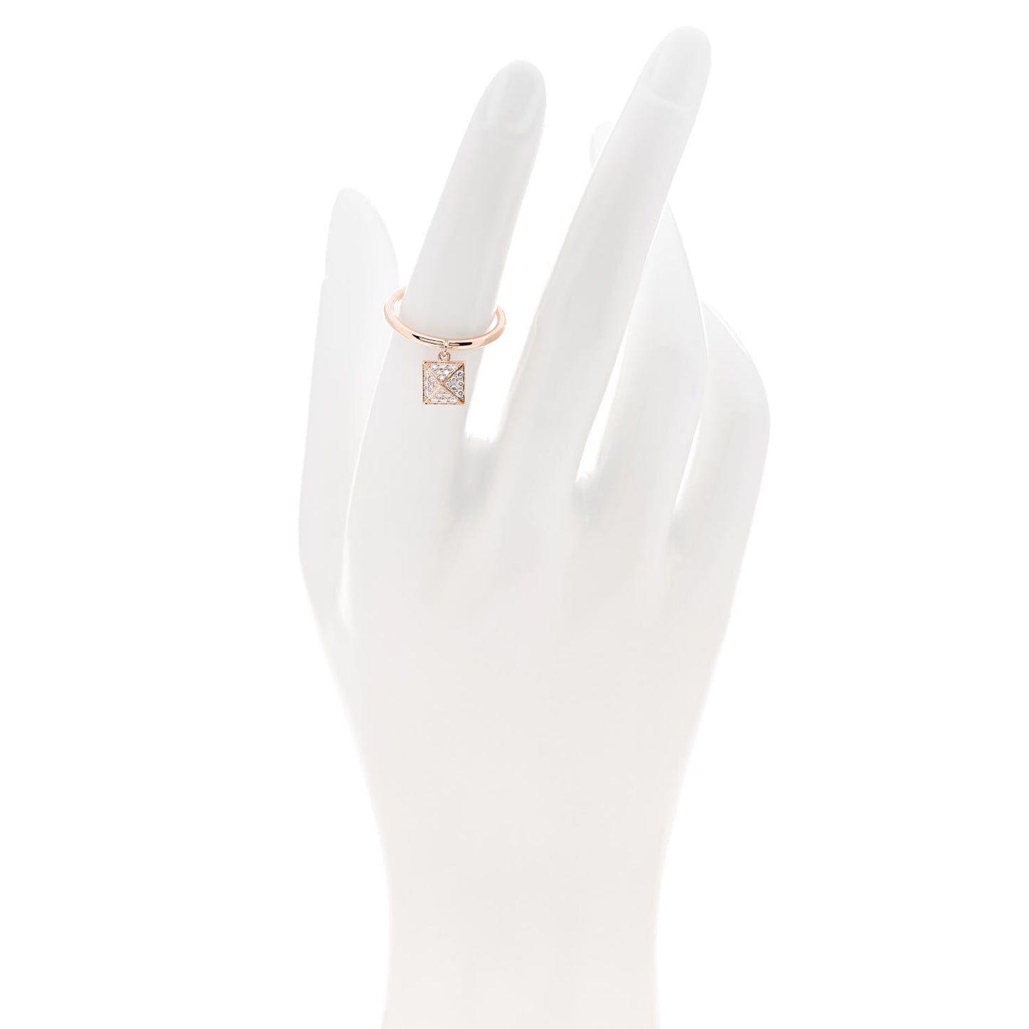 18K Rose Gold Diamond PM Clou d'H Ring 52 6