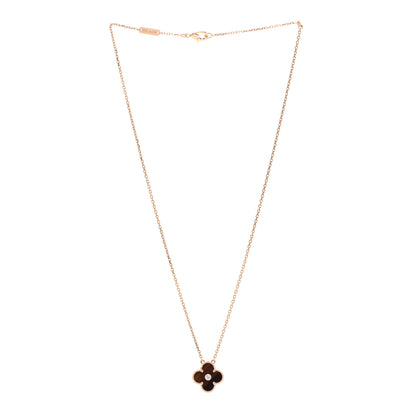 Van Cleef & Arpels 18K Rose Gold Diamond Bulls Eye Vintage Alhambra Pendant Necklace 3 of 6