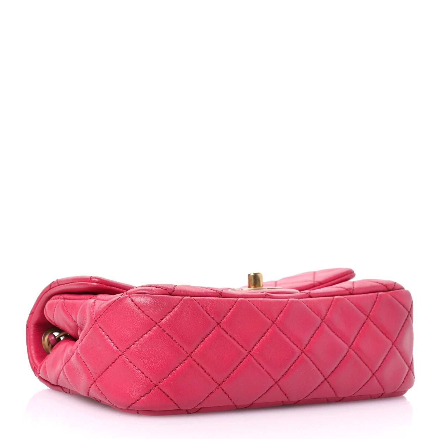 Chanel Lambskin Quilted Mini Rectangular Pearl Crush Flap Fuchsia 4 of 10
