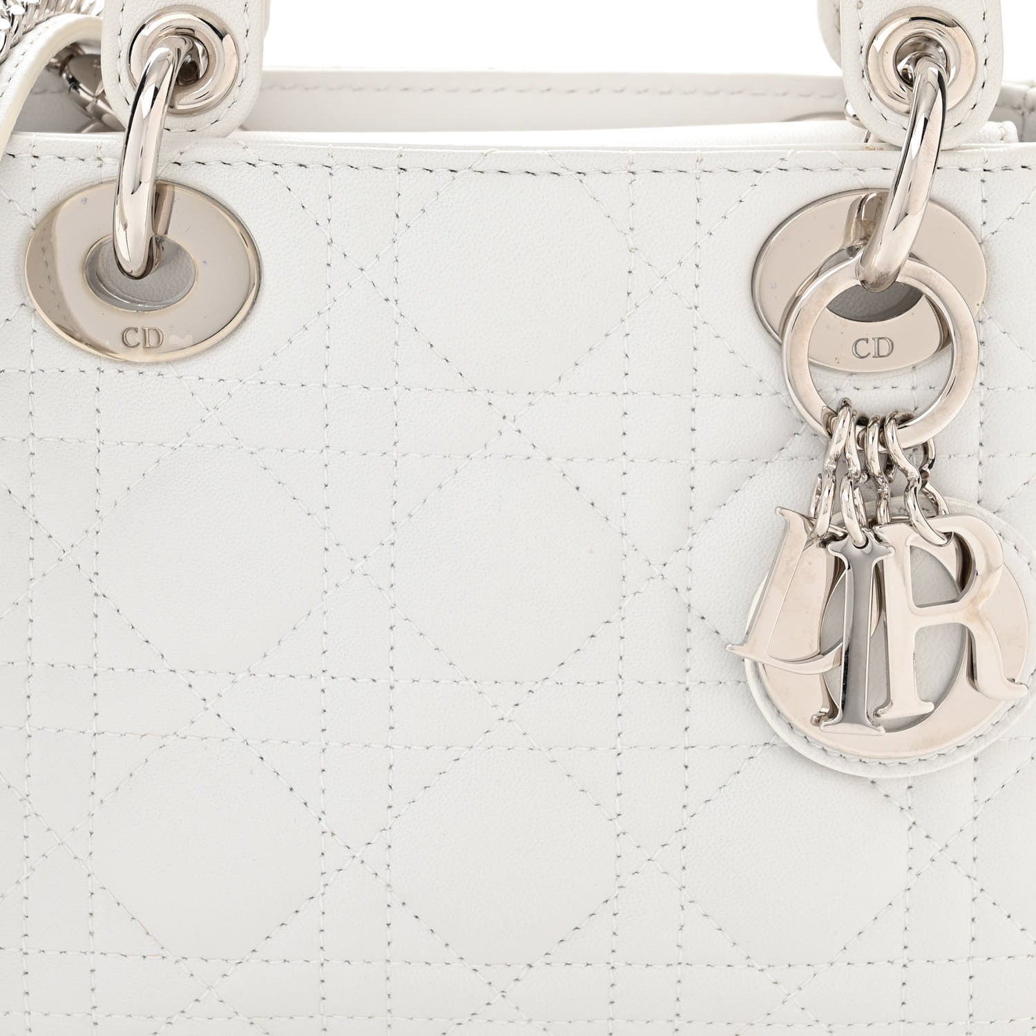 Christian Dior Lambskin Cannage Mini Lady Dior White 8 of 11