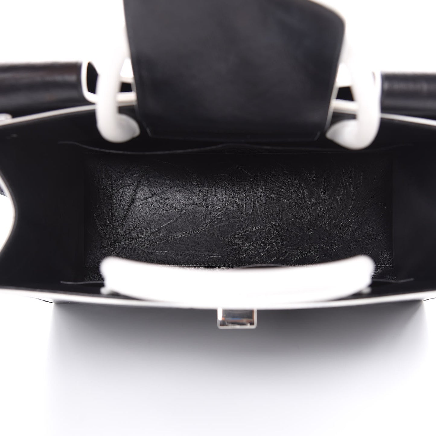 Crinkled Calfskin Medium Diorever Flap Black
