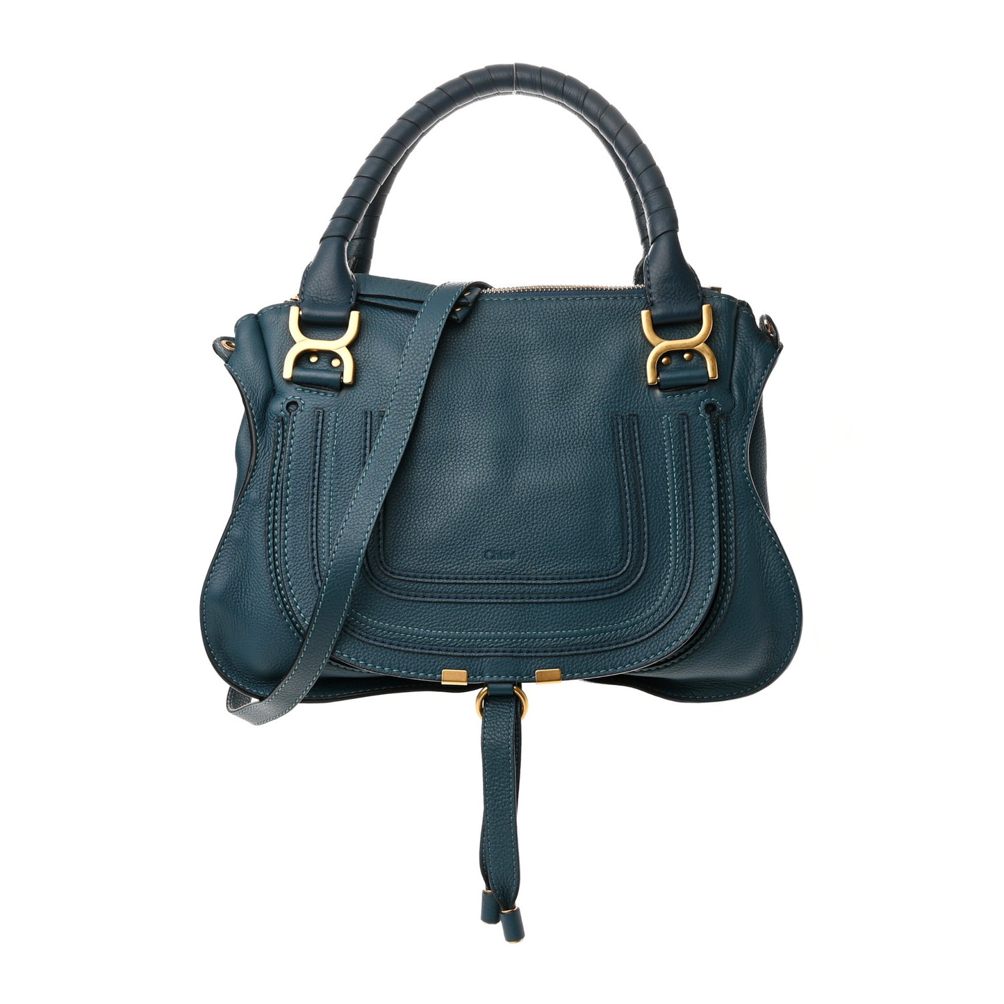 Calfskin Medium Marcie Satchel Navy