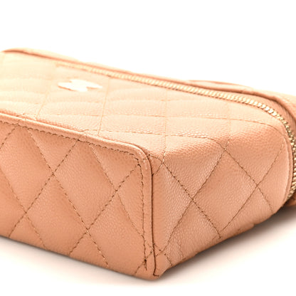 Chanel Caviar Quilted Top Handle Slim Vanity With Chain Brown 10 of 11