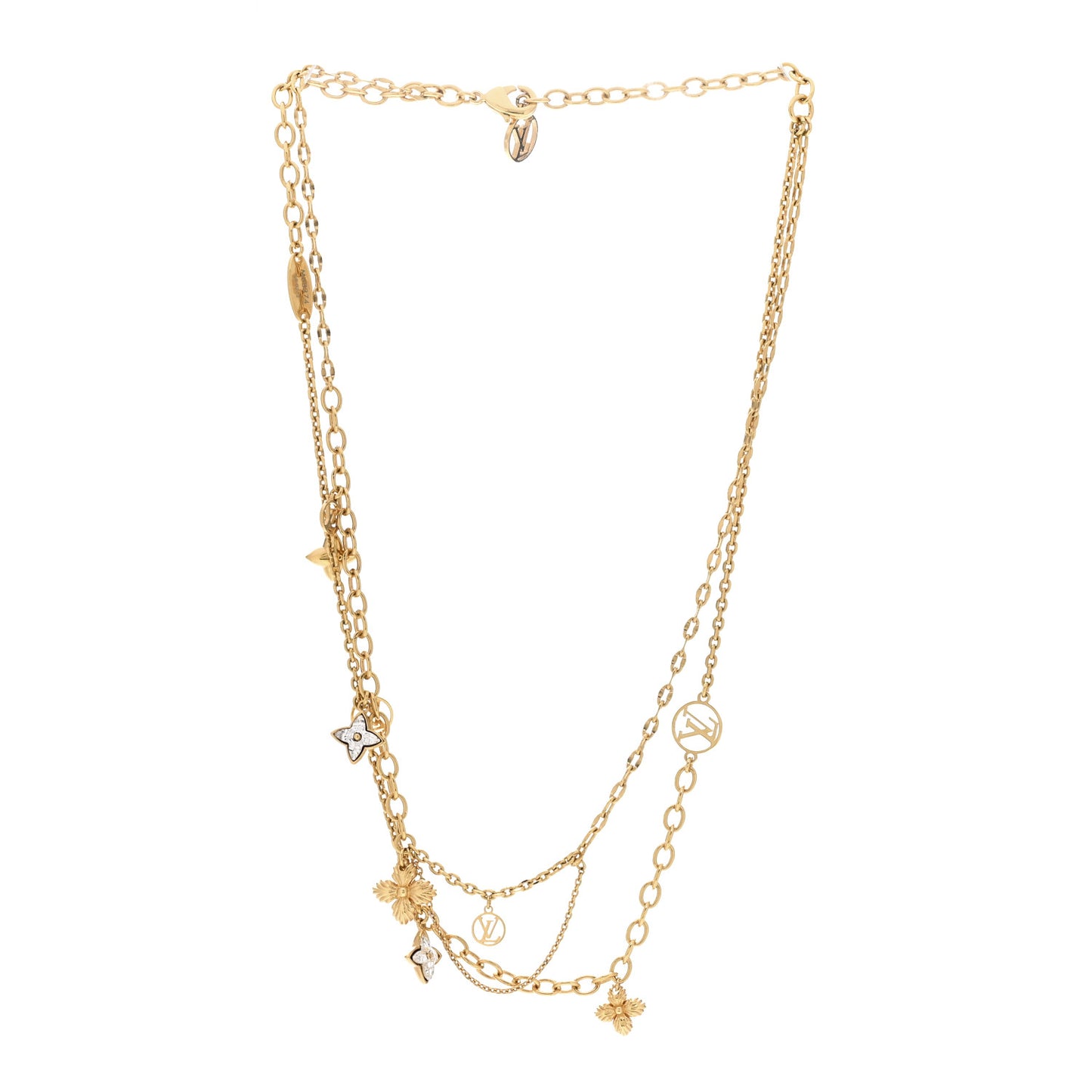 Metal Crystal Blooming Supple Necklace