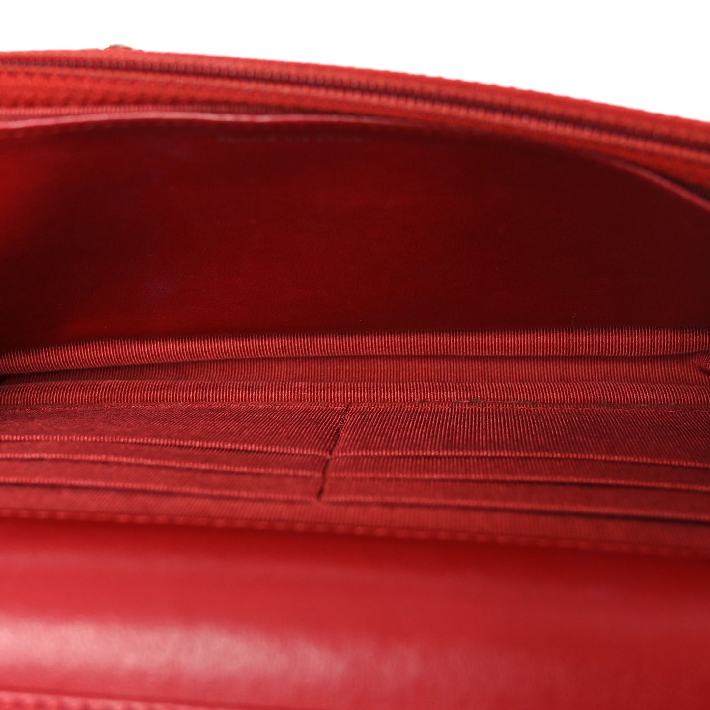 Lambskin Quilted Wallet On Chain WOC Red