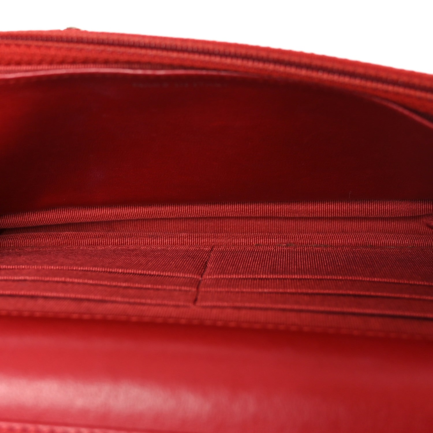 Chanel Lambskin Quilted Wallet On Chain WOC Red 4 of 10