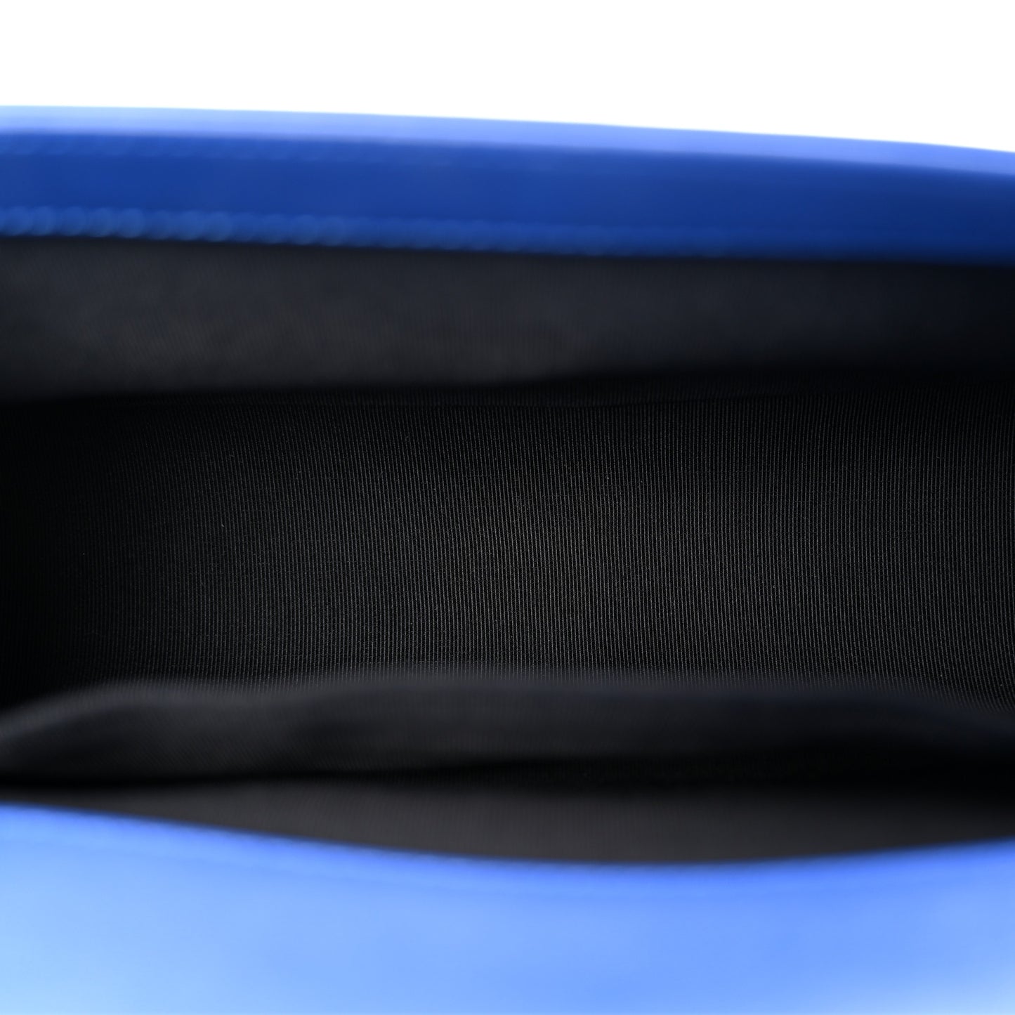 Patent Calfskin Quilted Medium Plexiglass Boy Flap Blue