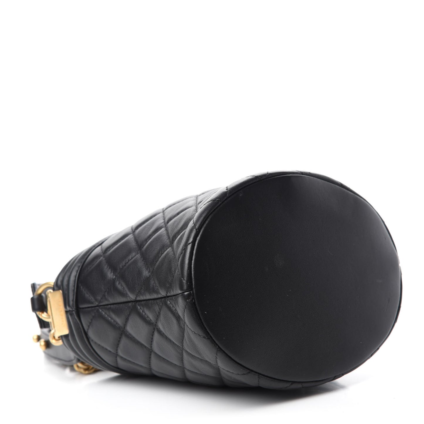 Calfskin Quilted Boy Bucket Bag Black