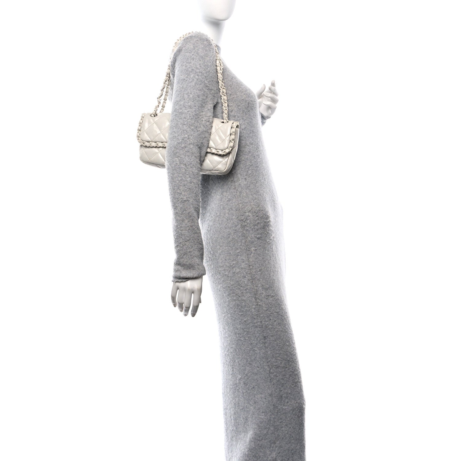 Chanel Aged Calfskin Quilted Small Chain Me Flap White 1 of 7