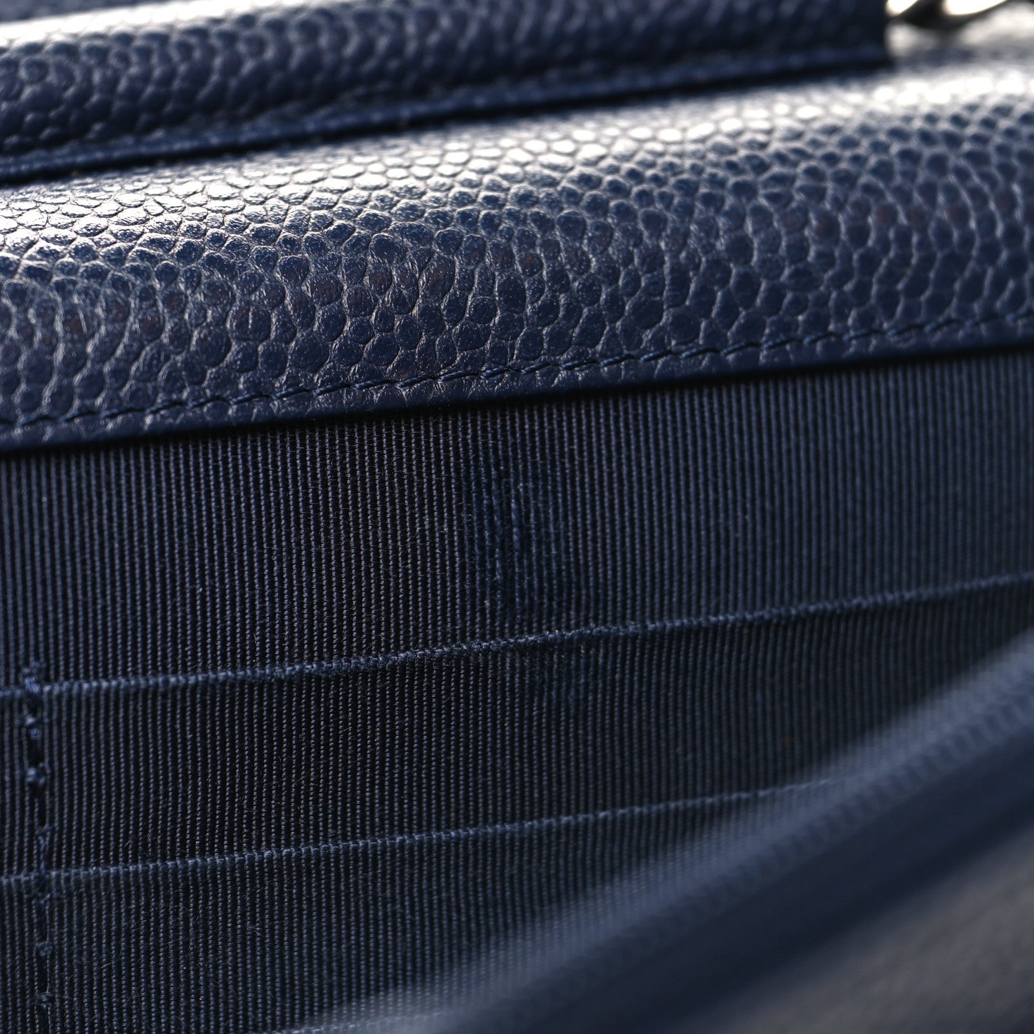 Chanel Caviar Quilted Wallet on Chain WOC Navy Blue 12 of 14