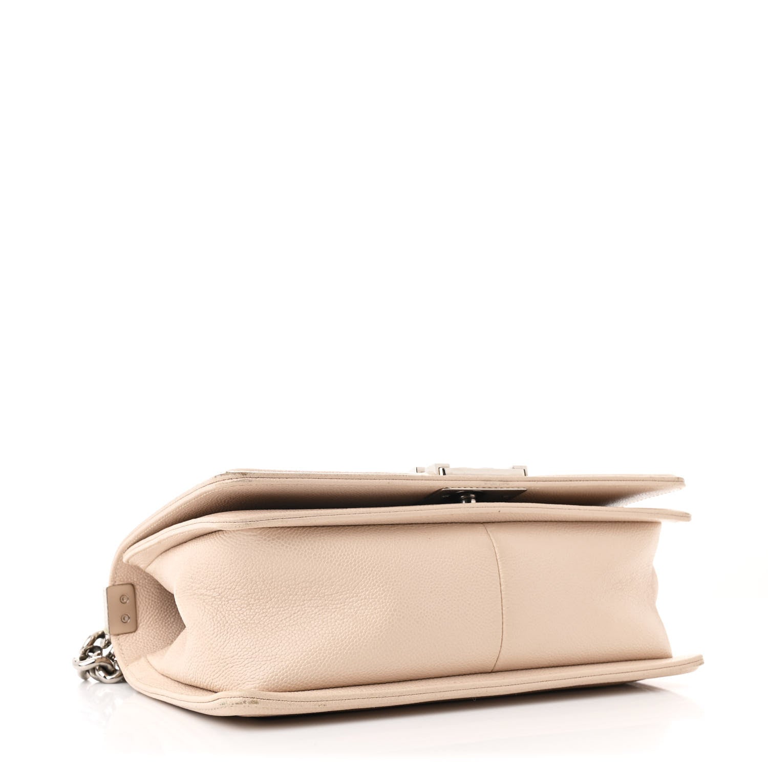 Chanel Caviar Chevron Quilted Medium Boy Flap Light Beige 4 of 12