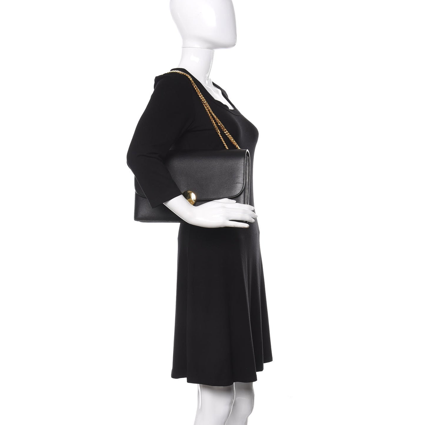 Calfskin Big Trouble Chain Bag Black