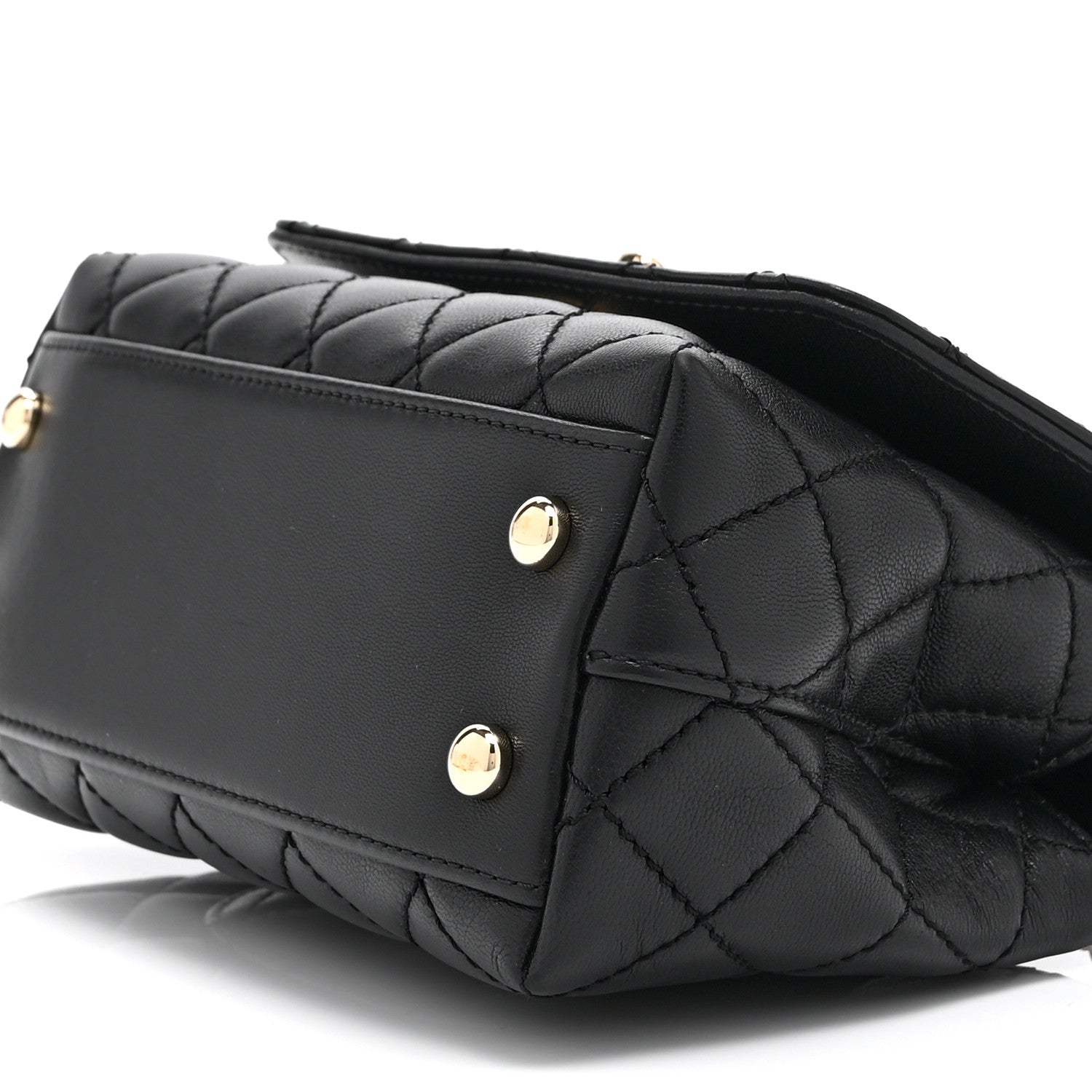 Chanel Goatskin Quilted Rainbow Extra Mini Coco Handle Flap Black 10 of 10