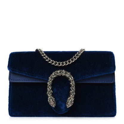 Gucci Velvet Super Mini Dionysus Shoulder Bag Cobalt 1 of 9