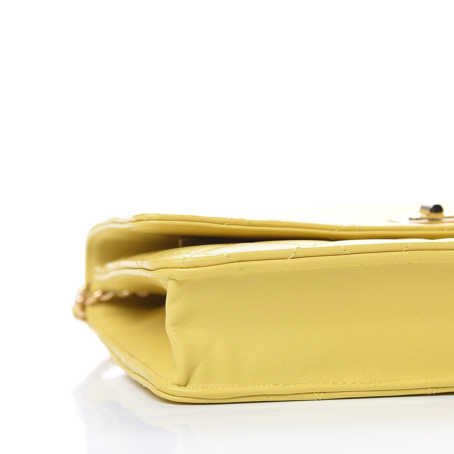 Lambskin Quilted Reissue Wallet On Chain WOC Yellow