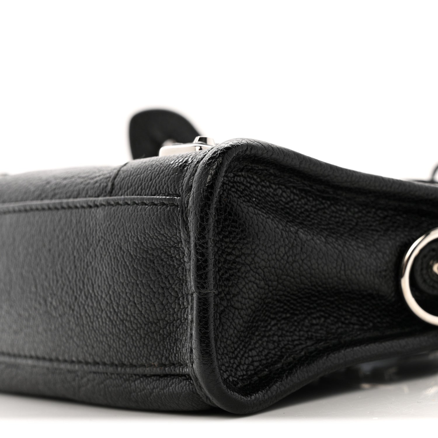 Balenciaga Chevre Silver Metallic Edge Hardware Nano City Black 10 of 12