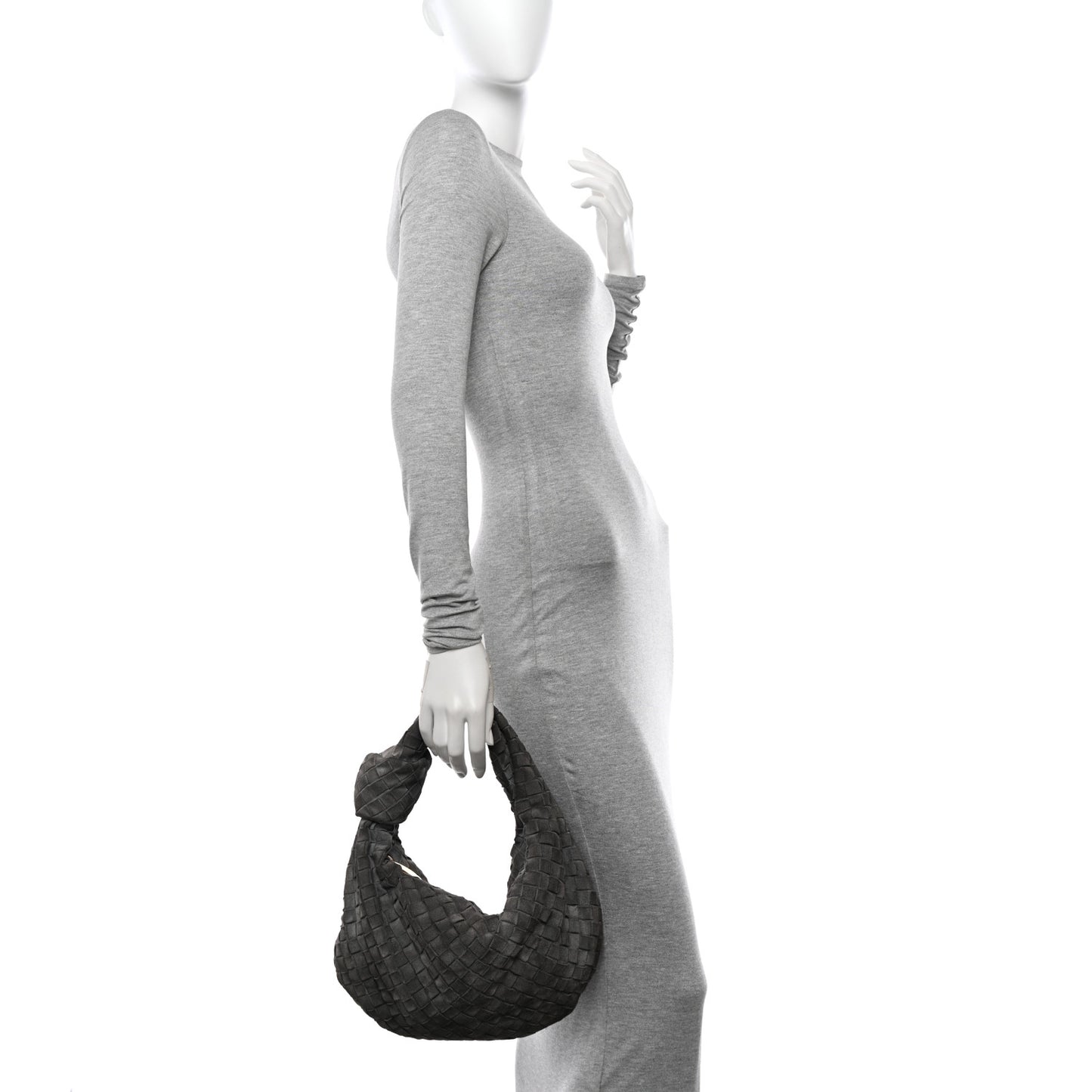 Suede Calfskin Intrecciato Teen Jodie Hobo Thunder