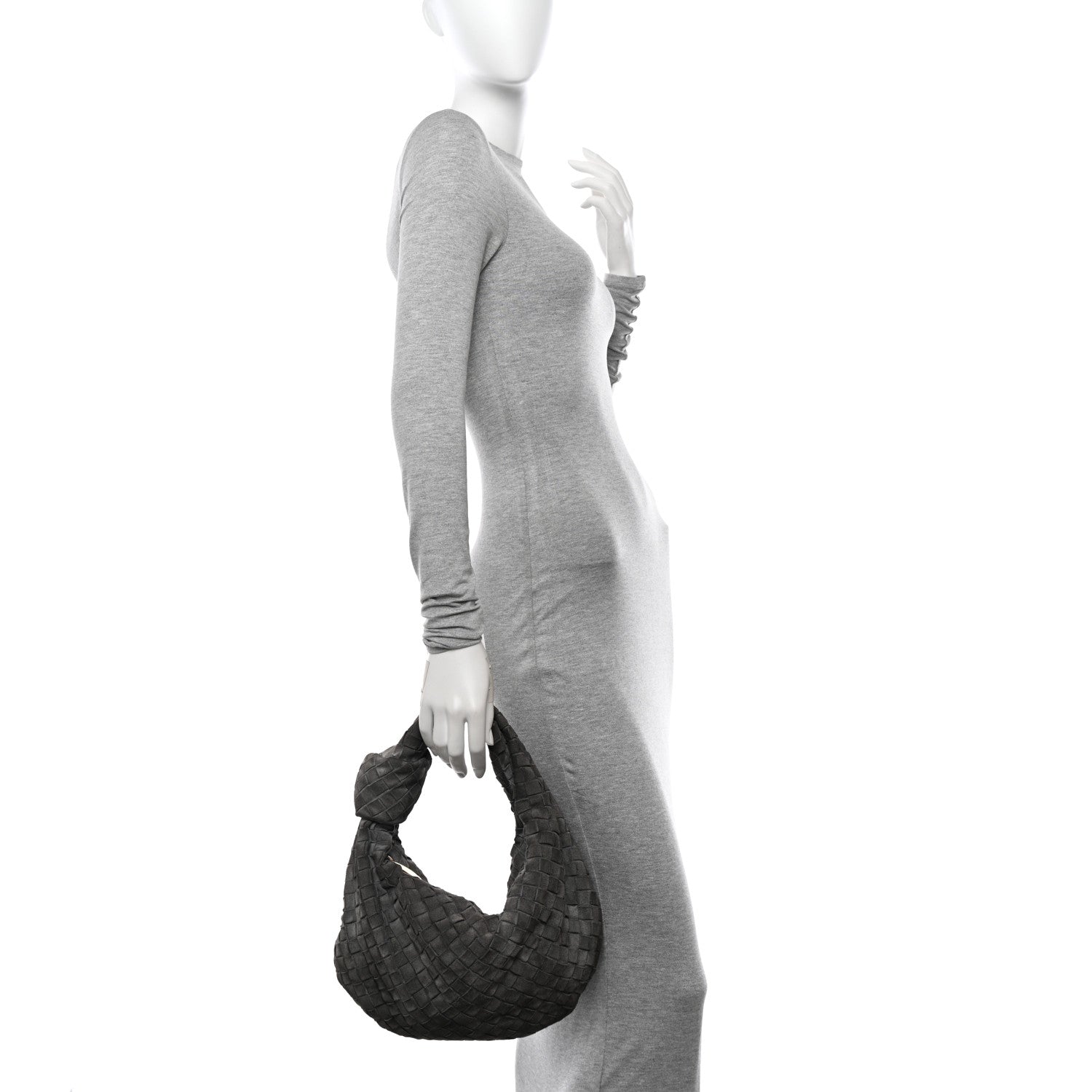 Bottega Veneta Suede Calfskin Intrecciato Teen Jodie Hobo Thunder 2 of 11