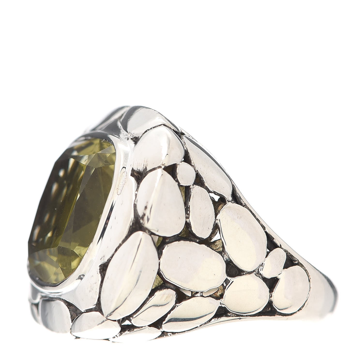 John Hardy Sterling Silver Citrine Large Batu Kali Square Ring 54 7 3 of 6