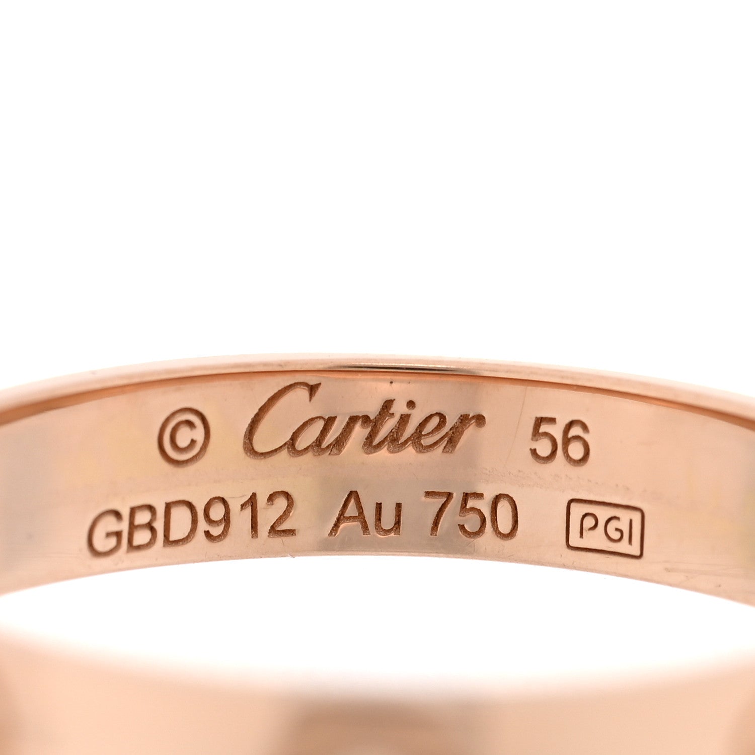 Cartier 18K Pink Gold 3.5mm LOVE Wedding Band Ring 56 7.5 4 of 4