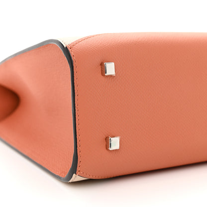 Moynat Carat Calfskin Bicolor Gabrielle PM Peche Powder 8 of 11