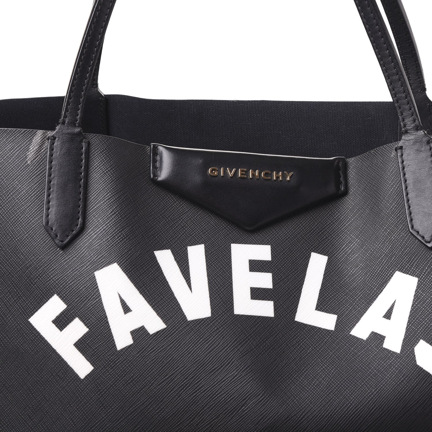 Givenchy Textured Coated Canvas Favelas Large Antigona Tote Black 6 of 13