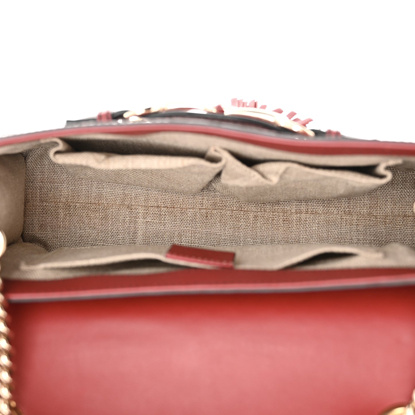 Microguccissima Medium Emily Chain Shoulder Bag Red