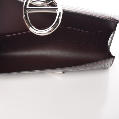 Hermes Shiny Niloticus Crocodile Egee Clutch Bordeaux 5 of 9