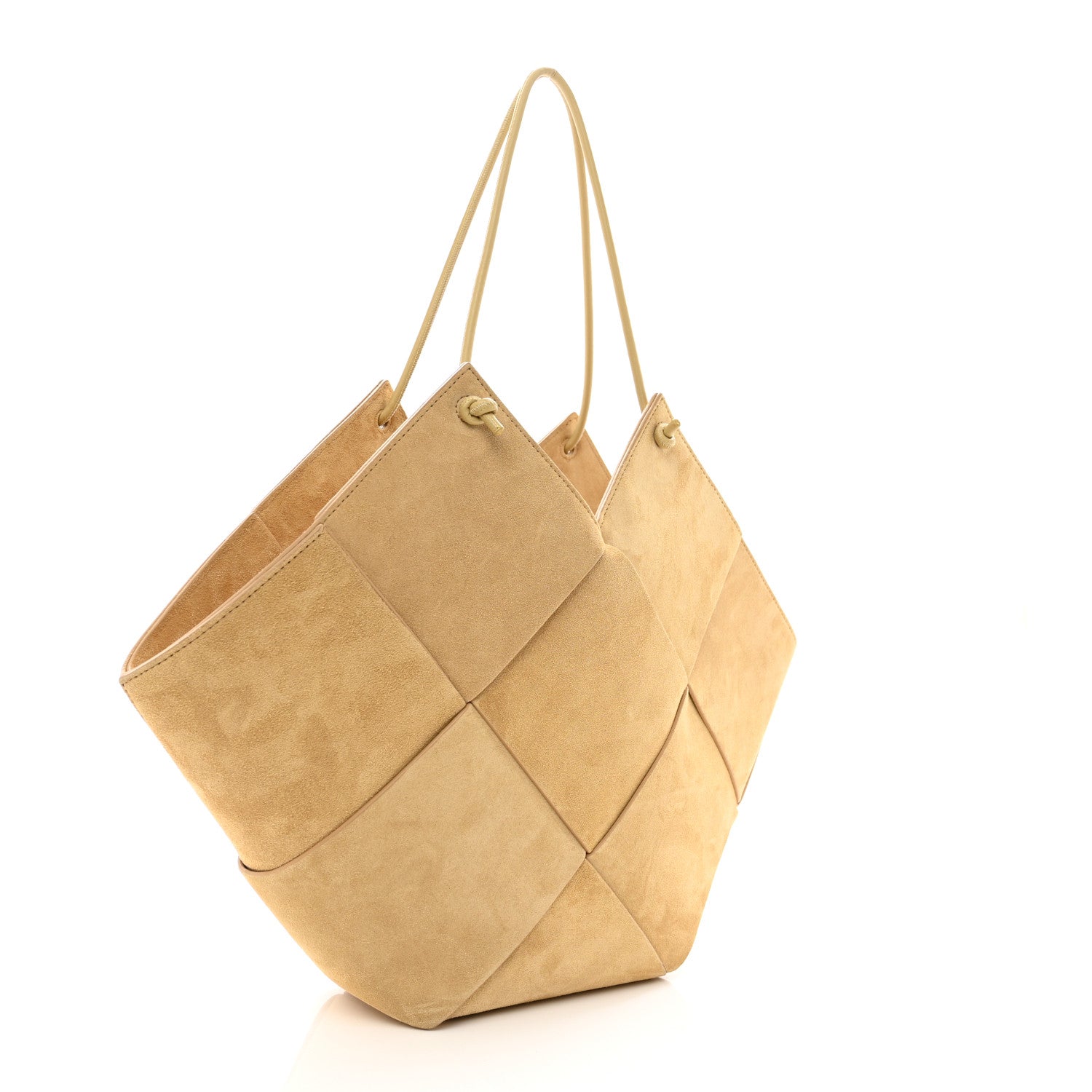 Bottega Veneta Suede Maxi Intrecciato Tote Cane Sugar Tapioca 4 of 9