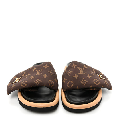 Louis Vuitton Nylon Monogram LV Pool Pillow Flat Comfort Mule 41 Cacao Brown 2 of 13
