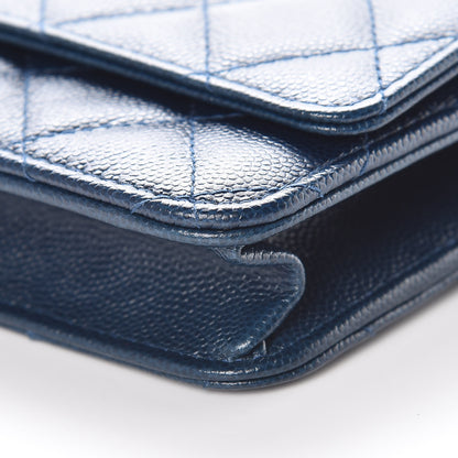 Chanel Caviar Quilted Wallet On Chain WOC Blue 9 of 10