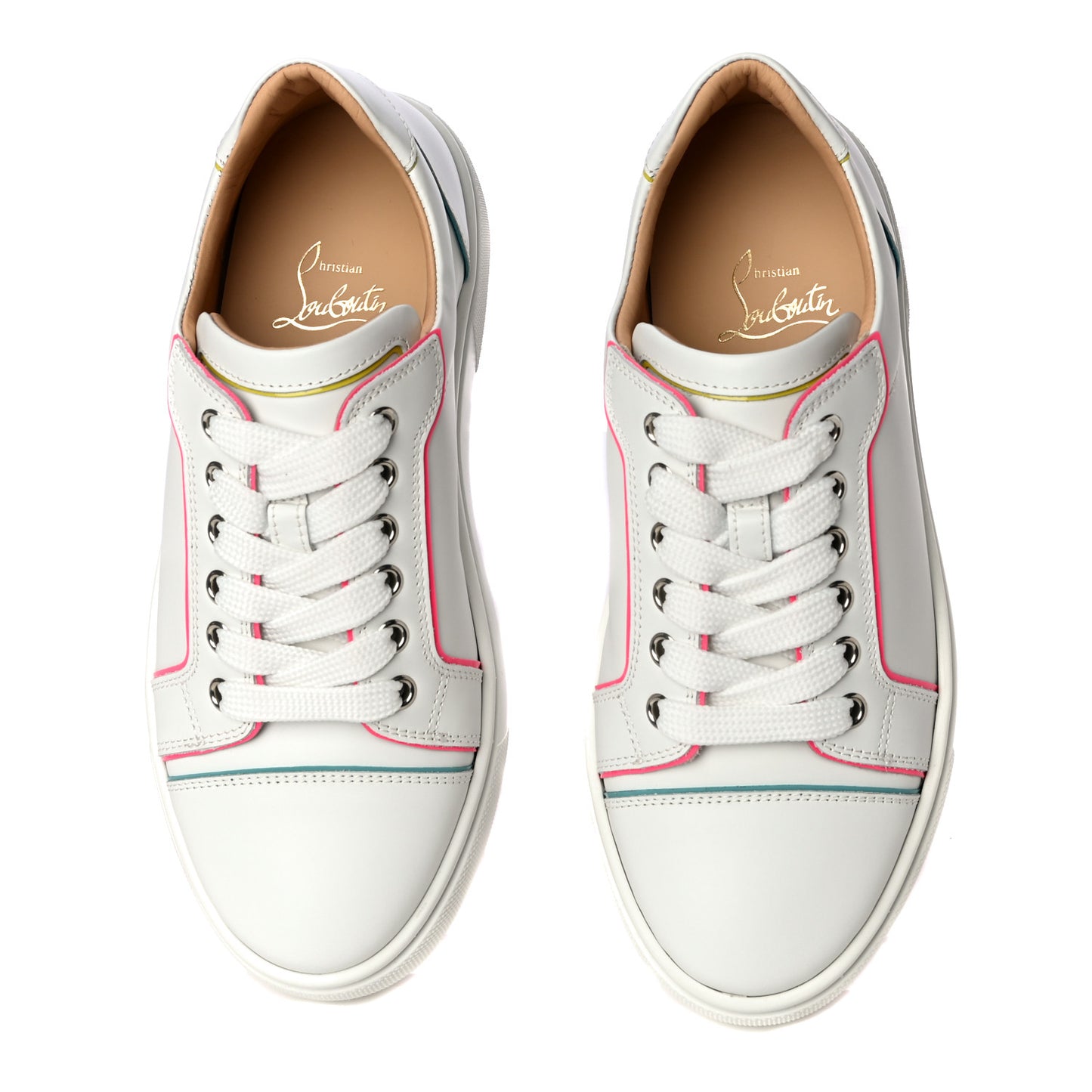 Calfskin Patent Vieirissima Flat Sneakers 36.5 White Multi