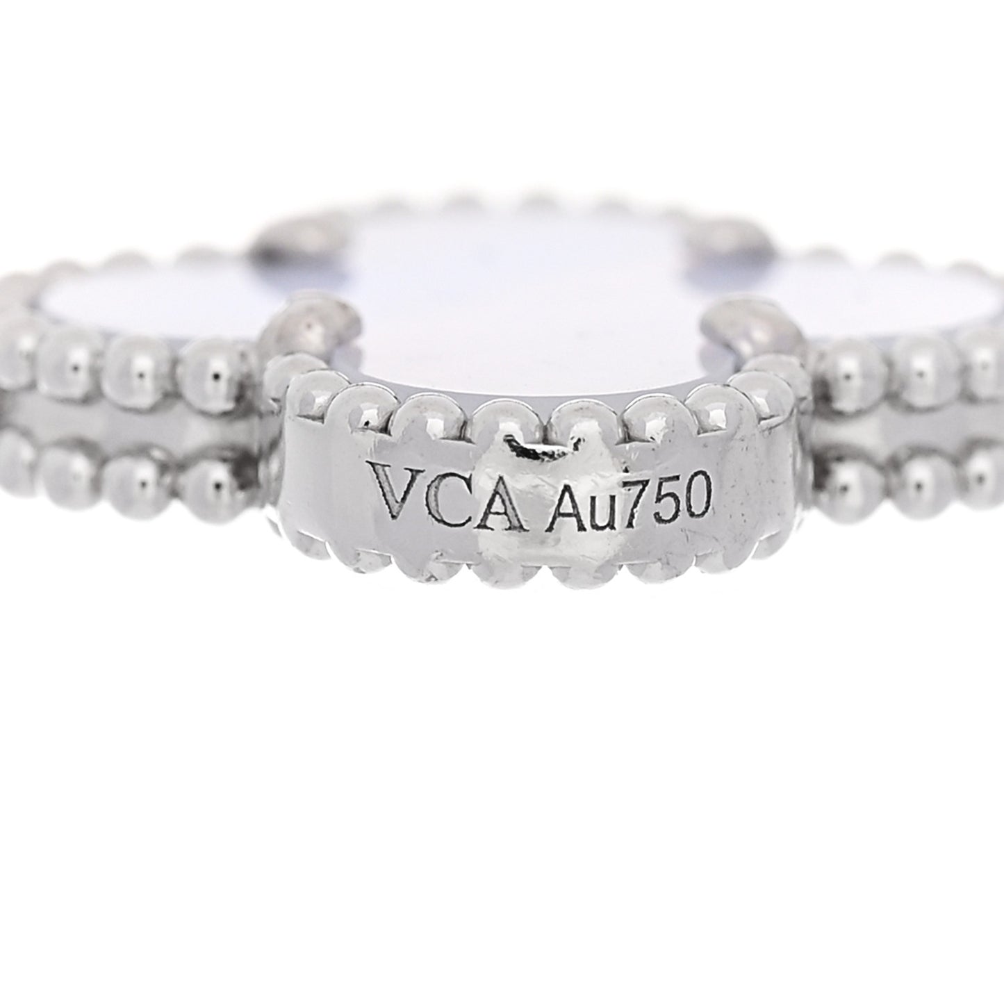 18K White Gold Chalcedony 5 Motifs Vintage Alhambra Bracelet