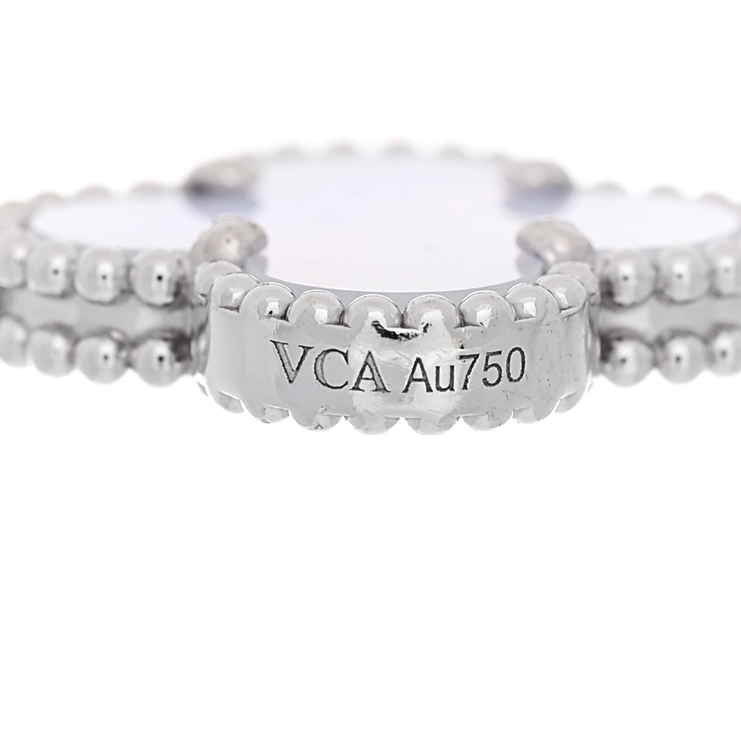 Van Cleef & Arpels 18K White Gold Chalcedony 5 Motifs Vintage Alhambra Bracelet 3 of 5