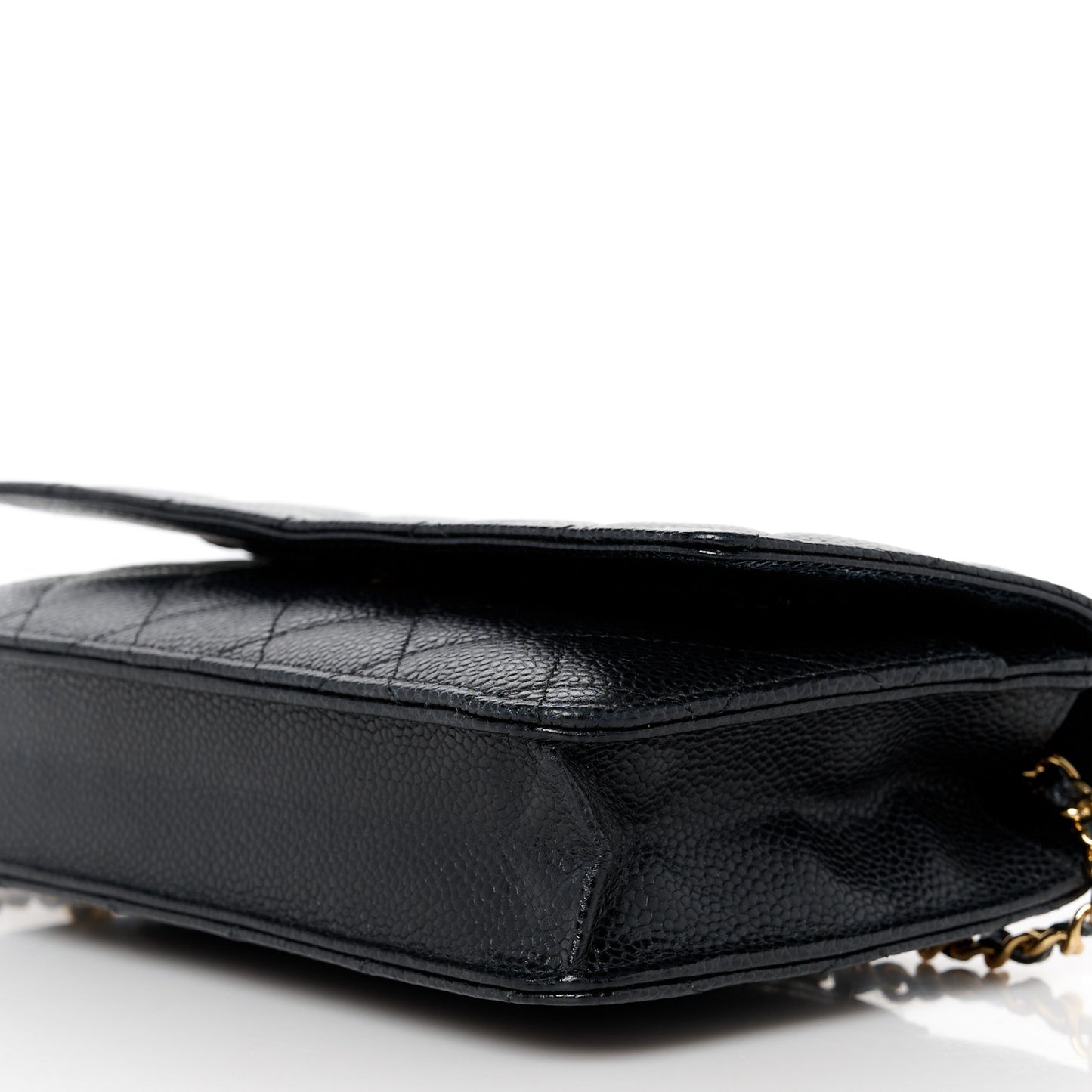 Caviar Quilted Wallet on Chain WOC Black